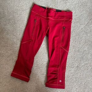 Lululemon Passion Crop II Deepest Cranberry red 4 pockets